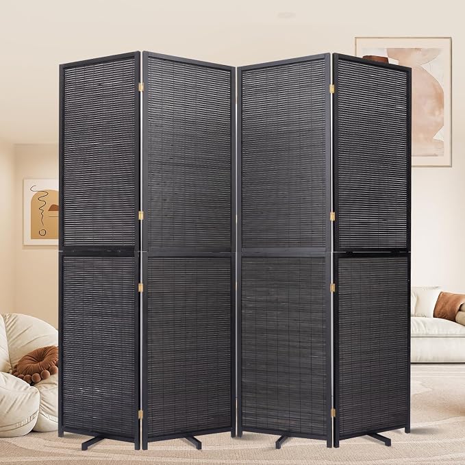Room Divider Folding Privacy Screens, Hand-Made Natural Bamboo Room Dividers | by HOMSCREENER