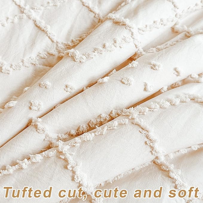 Wowelife Crib Bedding Set for Girls, 3PCs Boho Crib Comforter Set Beige, Ruffle Baby Crib Bedding Set Nursery Bedding Sets for Girls and Boys, Include Quilted Comforter, Crib Skirt and Sheet, Beige