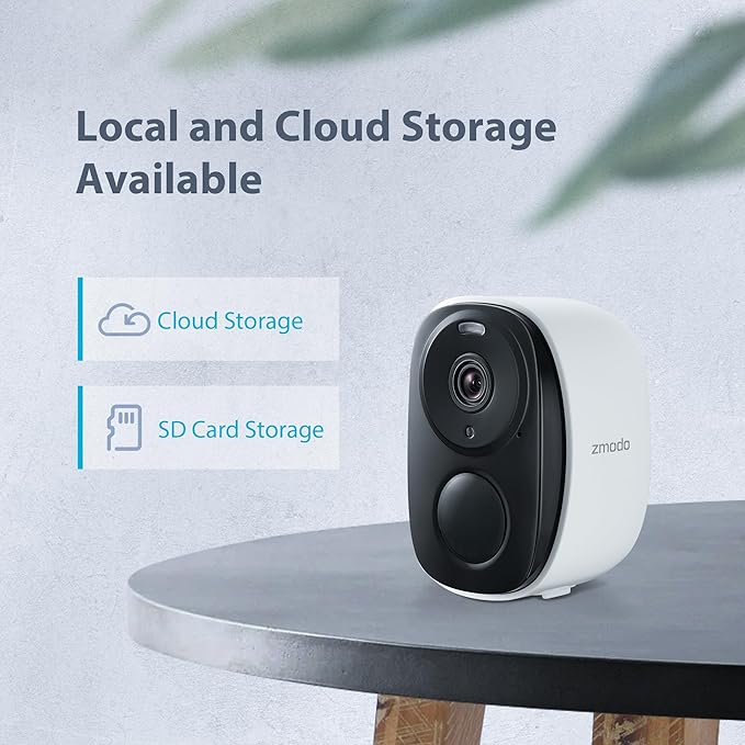 Zmodo 2 Security Cameras – Indoor Mini Pro + Wireless Outdoor/Indoor Battery Cam – Night Vision, AI Motion Detection, 2-Way Audio, Alexa Compatible, Cloud/SD Storage