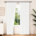 Etherealveil Pure White Pinch Pleated Semi Blackout Curtains 2P 60"x84" | Back by Etherealveil