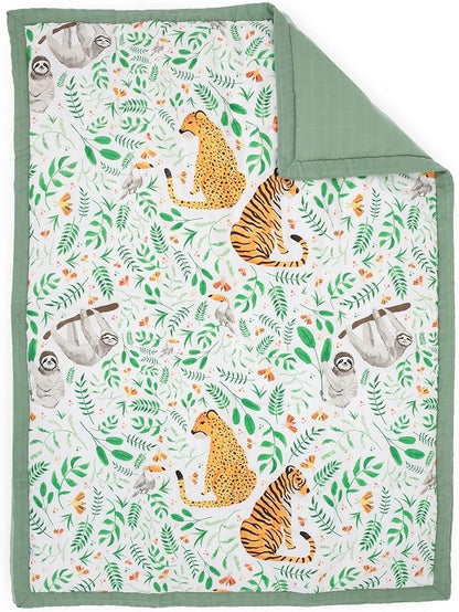 Little Unicorn Toddler Bedding 3-Piece Set | Super Soft & Breathable Muslin Fabric | for Convertible Cribs & Toddler Beds (Mighty Jungle)