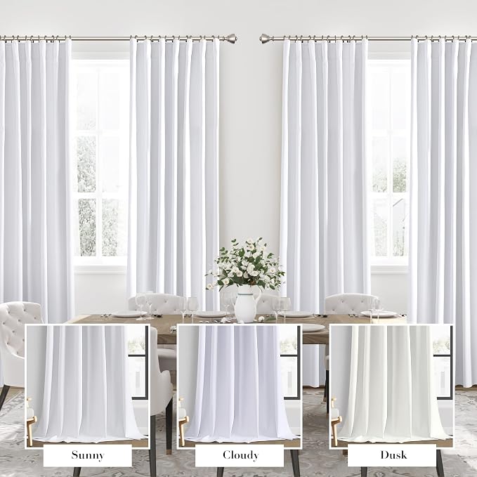 Joywell 100% Blackout Linen Curtains 80 Inches Long - Image 6