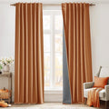 RYB HOME Burnt Orange Total Blackout Curtains 96 Inch Long by RYBHOME