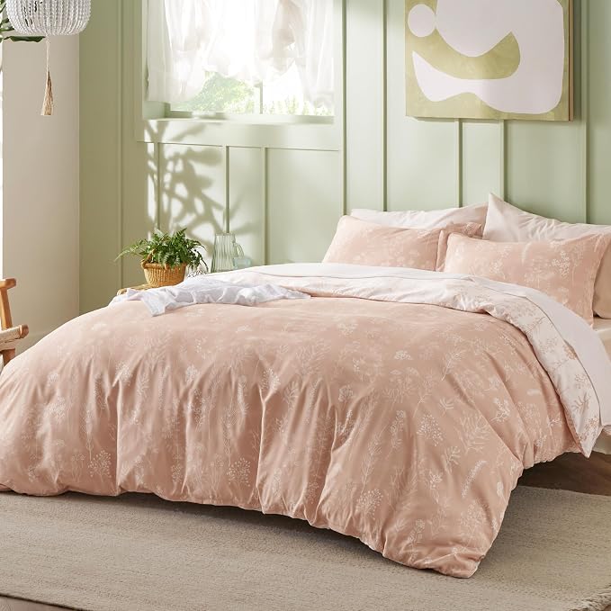 Bedsure Blush Pink Full Comforter Set - Image 5