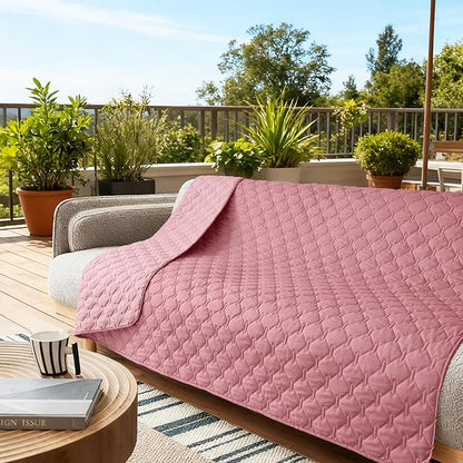 gogobunny 3X Stronger Waterproof Pet Blanket, Scratch Proof Furniture Protector for Dogs Cats, Reversible Cover 52x82 Inch, Dark Pink/Light Pink