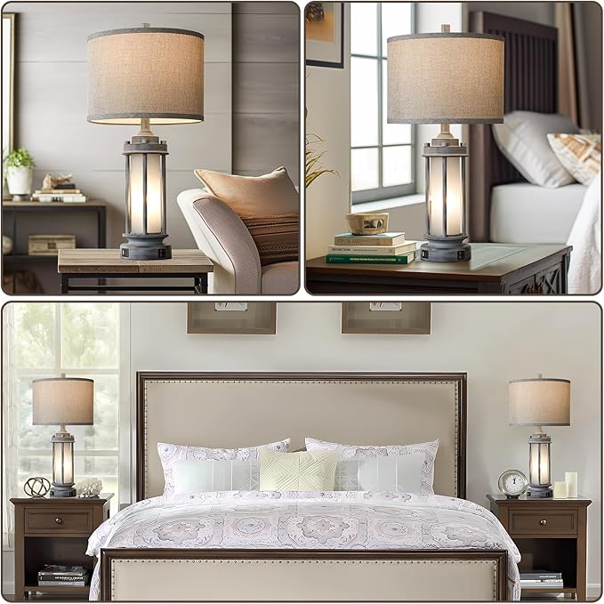 AIEAMPDO Set of 2 Rustic Table Lamps - Image 5