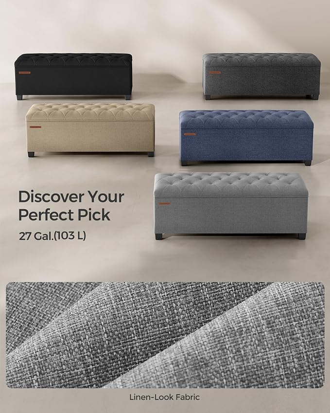 SONGMICS Storage Ottoman Bench, Foot Rest - Image 6