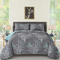 DJY King Size Quilt Set Grey Blue Reversible Bedspread Coverlet Set | 3 Piece by HOME