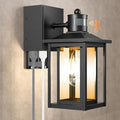 LTBLIGHT Motion Sensor Porch Lights with GFCI Outlet, Dusk to Dawn Outdoor Sconce with 3 Modes, Waterproof Exterior Light Fixture for House, Front Door, Garden, Garage, 120V