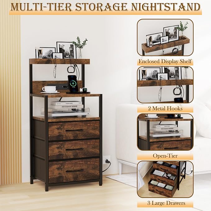 SZLHANJZ Nightstand Set of 2, - Image 6