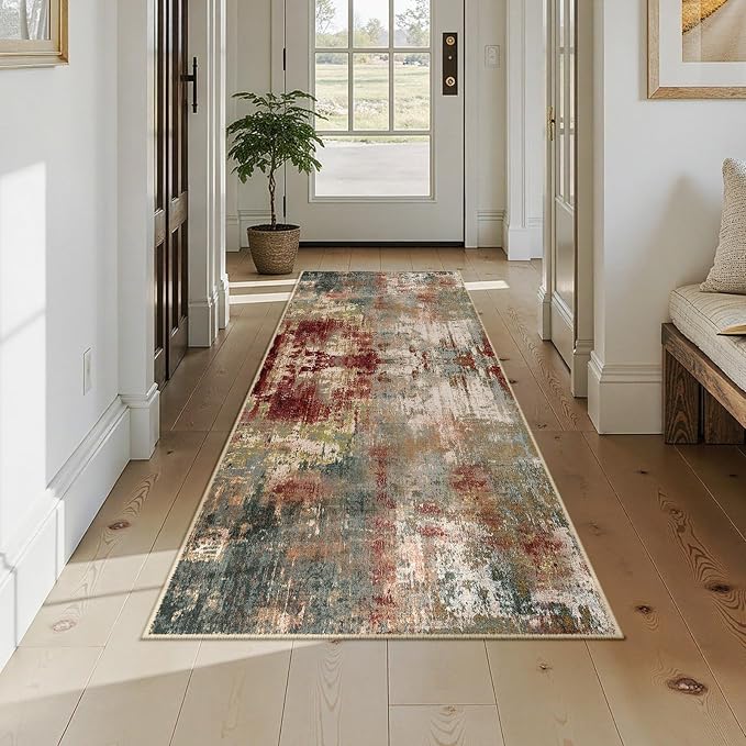RELEANY Washable Runner 2'6"x8' Abstract Area Rug - Image 8