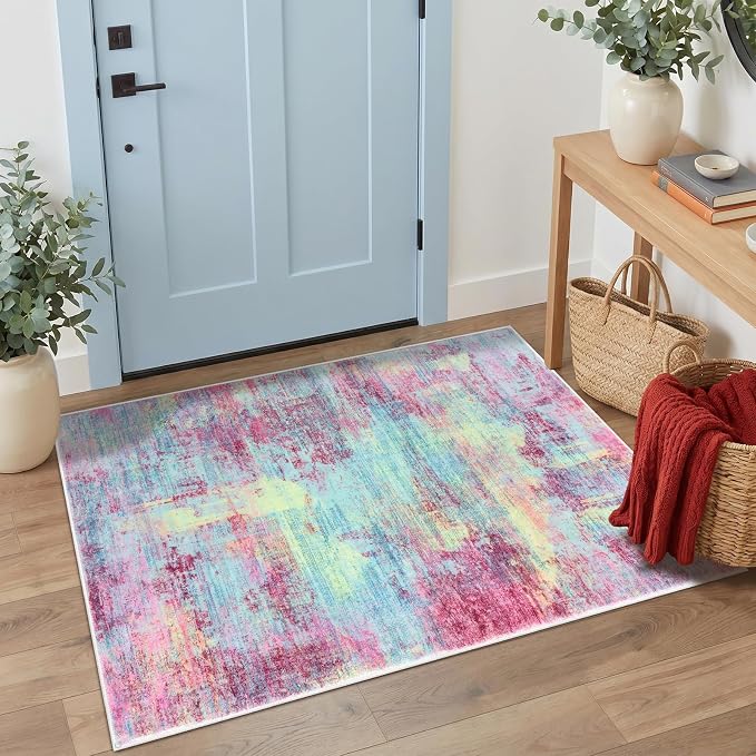 Abstract Area Rug 3x4 Ft Washable Rugs by iOhouze
