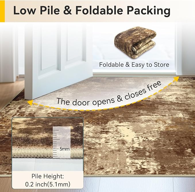 RELEANY Washable Square 8'x8' Area Rug - Image 3