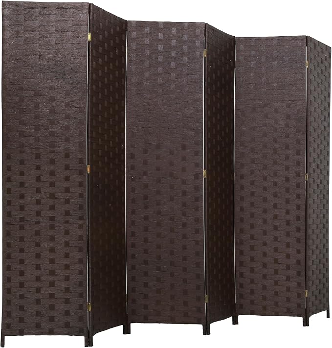 FDW Room Divider Wood Screen 6 Panel Folding Portable Partition Screens Wooden by FDW