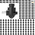 Tuanse 100 Sets Plug in Night Light Module Night Light Base with Shade Mounting Clip Plastic Lights Rotating Base for Making Your Own Decorative (Black)