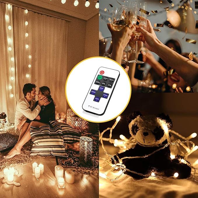 RF Mini Wireless Remote Controller for Single Color 3528 5050 LED Strip Lights, Wireless Remote Control with White DC Connector, RF Dimmer for 12V DC LED Ribbon, Shelf Lights（2 Park）