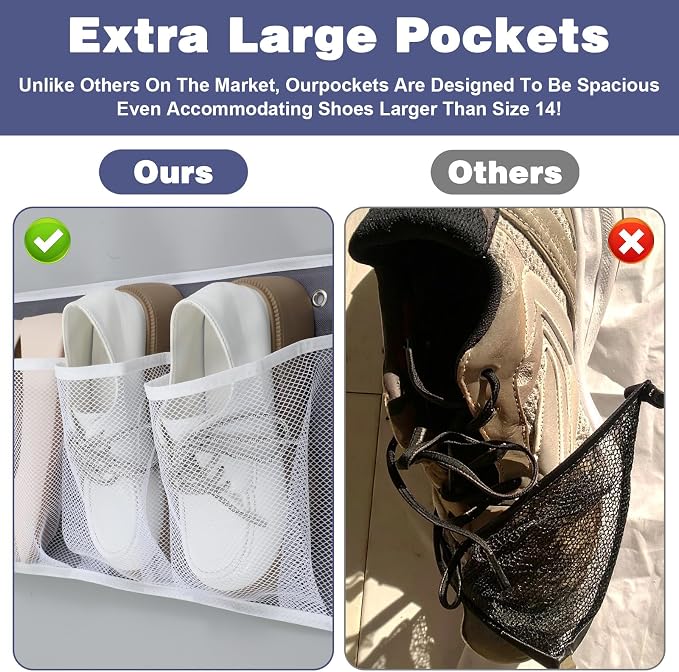 2 Pack RV Shoe Storage Solutions, Hanging Shoe Organizer - Image 3