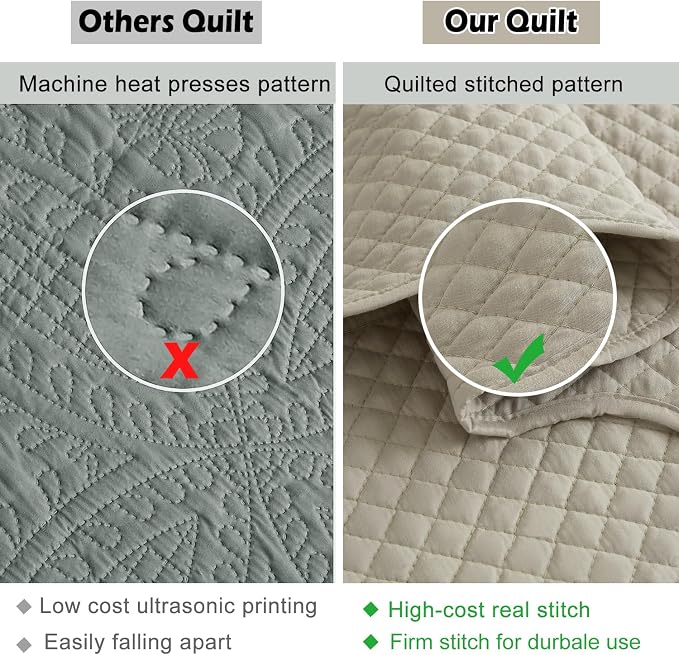 EVENHUG Oversized King Bedspreads California King Quilt Set - Image 6