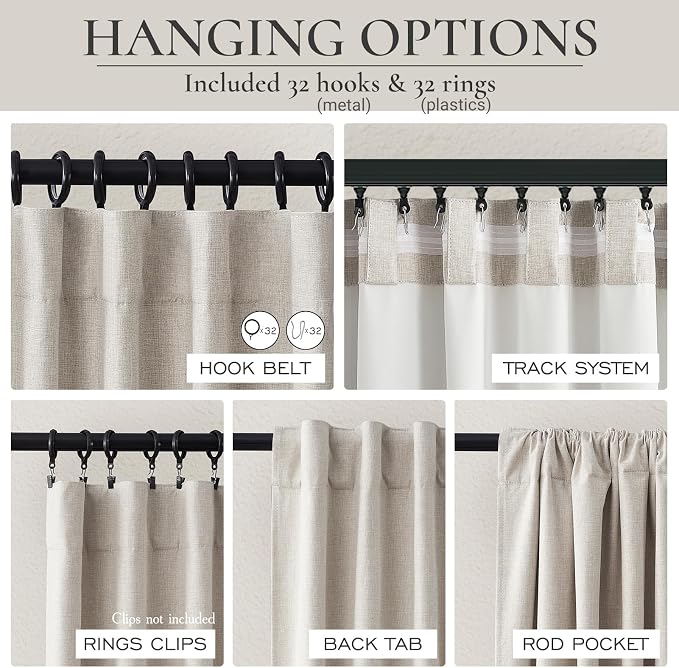 Long Curtains for Living Room Custom 105 Inch, Sun Blocking Cute Curtains Burg - Image 4