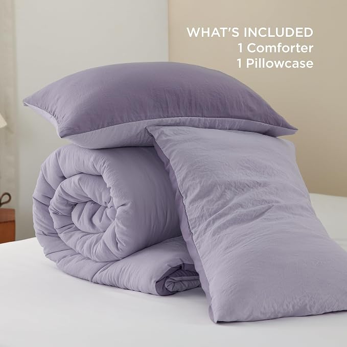 Bedsure Twin/Twin XL Comforter Set, Dark Gray Soft Prewashed Bedding - Image 6