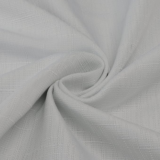 Diraysid 100% Blackout Curtains Light Grey Linen Curtains - Image 3