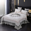 ROOMLIFE Quilt Set King Size 3D Floral Embroidery Pattern 3-Piece Cotton | by ROOMLIFE