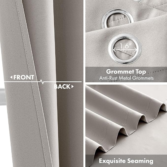 Short Cobblestone Blackout Kitchen Curtain W40 x L45 Inch 2 Panels | Thermal - Image 3