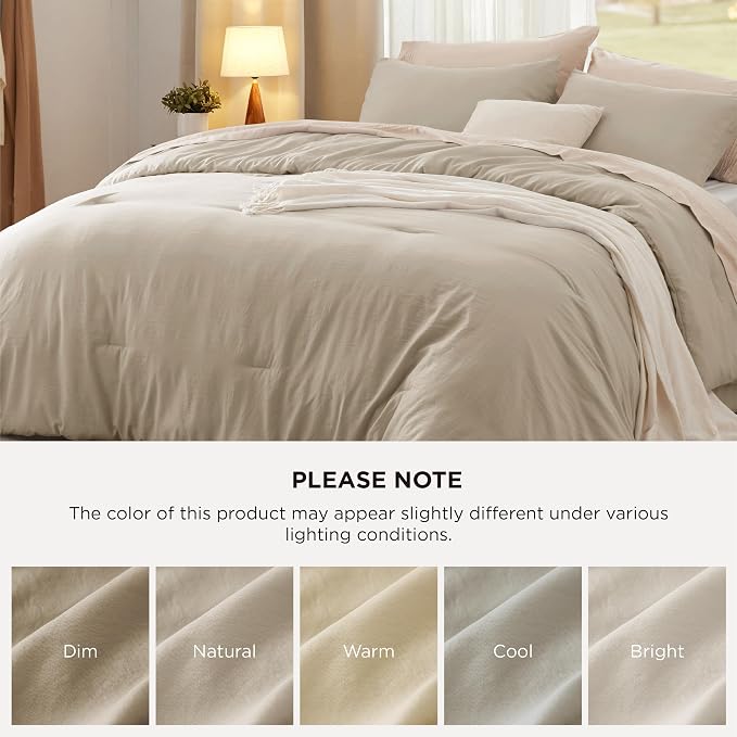 Bedsure King Comforter Set, Sand Soft Prewashed Bedding - Image 7