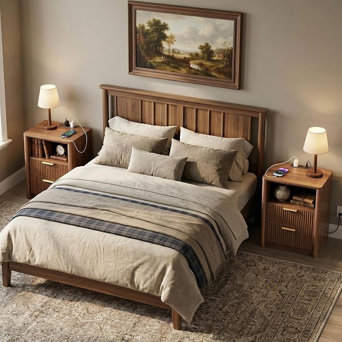 LYNCOHOME 19.7" Fluted Nightstands Set of 2 - Image 3