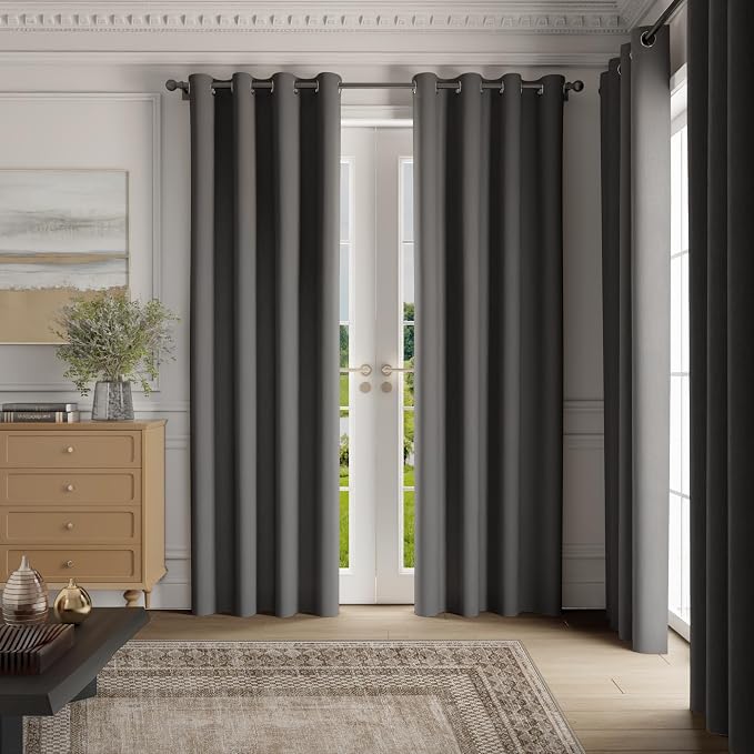 NICETOWN Grey Light Blocking Curtains 45 Inches Long 2 Panels - Image 8