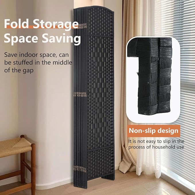 FDW Room Divider 8 Panel Folding Privacy Divider 6 Ft Indoor Wall Divider - Image 4