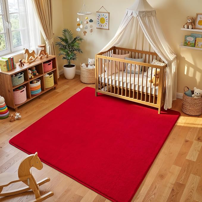 5x5 Square Area Rugs for Bedroom Living Room, Modern Non Slip Minimalist Carpet - Image 2