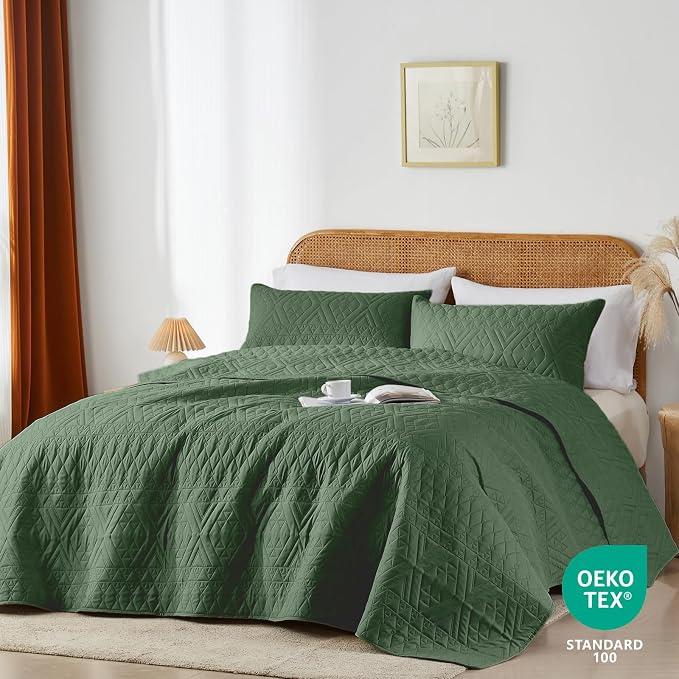 akkialla King/Cal King Size Quilt Bedding Set, Modern Style Geometric Pattern - Image 2
