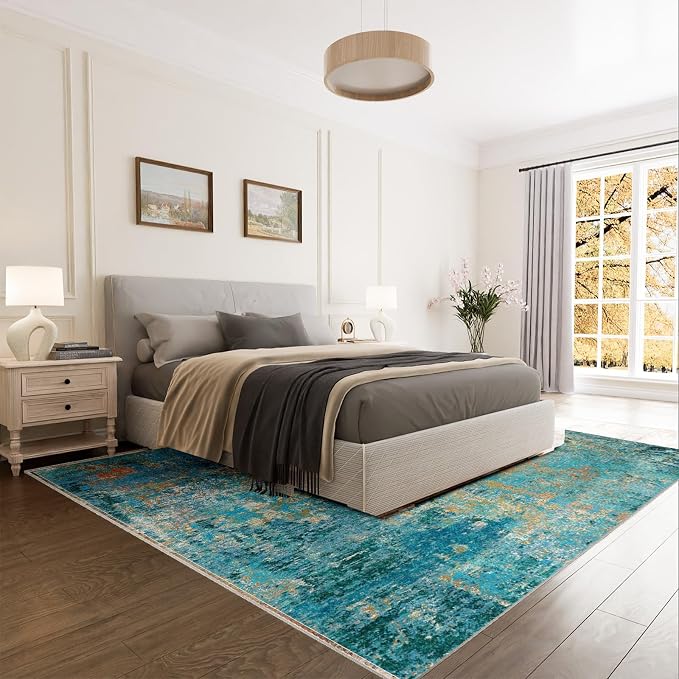 RELEANY Washable 9'x12' Abstract Area Rug - Image 8