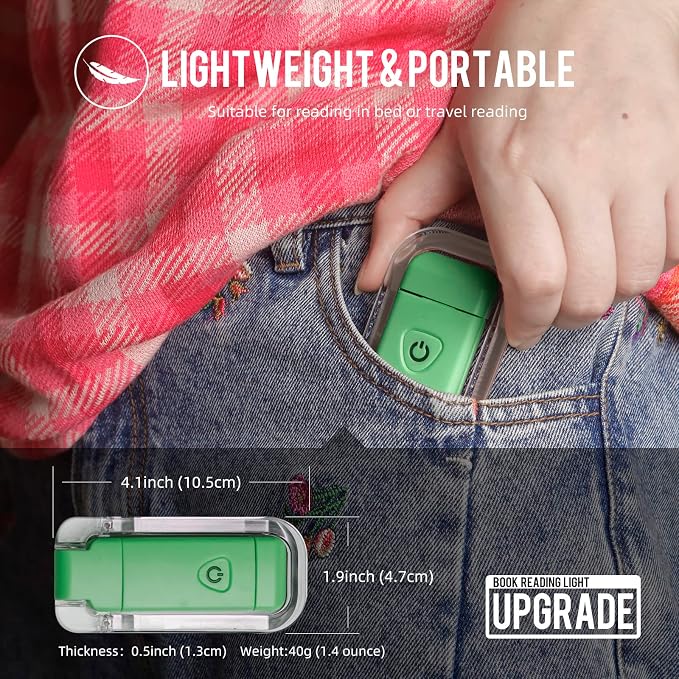 EGWASER Book Light for Reading in Bed, USB Rechargeable Clip on Book Lights - Image 6