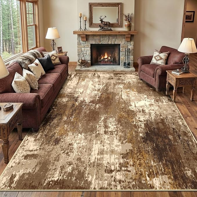 RELEANY Washable 9'x12' Abstract Area Rug by RELEANY