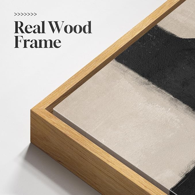 Large Framed Neutral Black and Beige Abstract Wall Art Set of 2, 24x36 In | 2 - Image 6