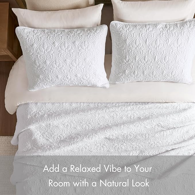 Madison Park Twin Quilt Bedding Set, Cottage-Inspired Damask, Classic Stitch - Image 5