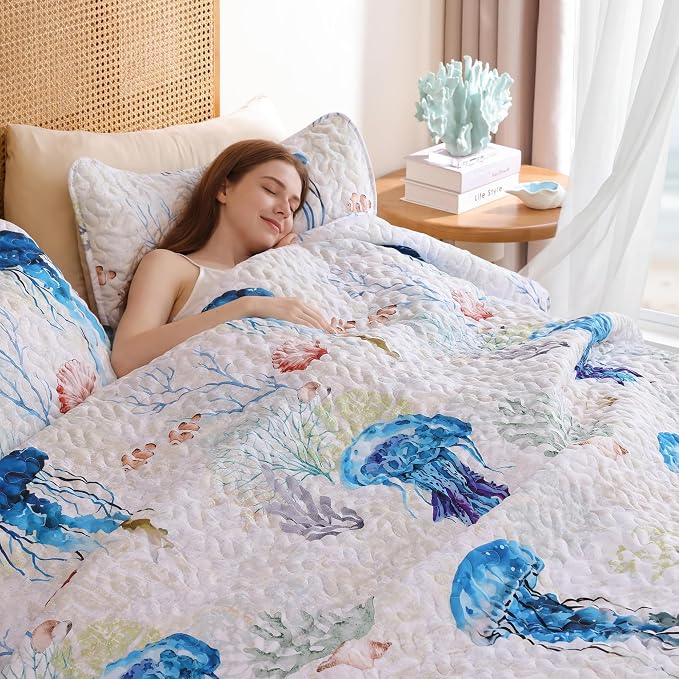 weigelia Coastal Quilt Bedding Set King Size - Image 7