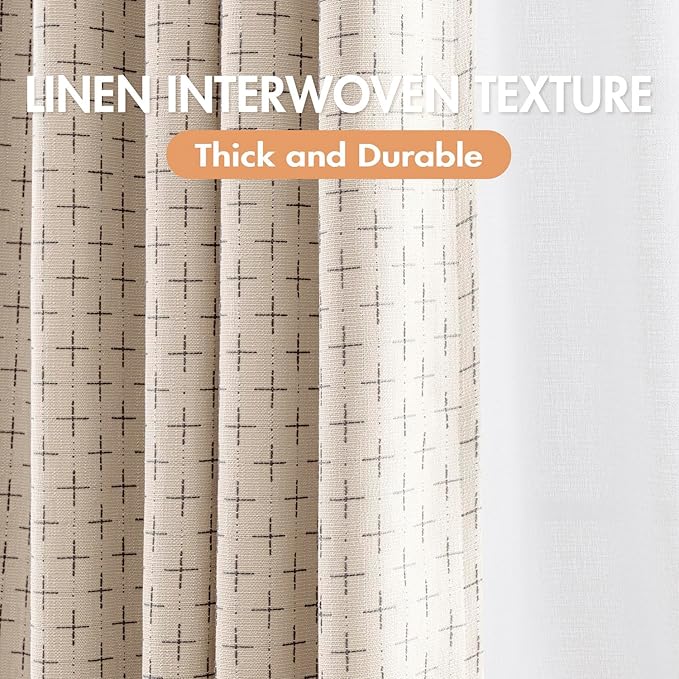 MIULEE 100% Blackout Decorative Linen Curtains - Image 2