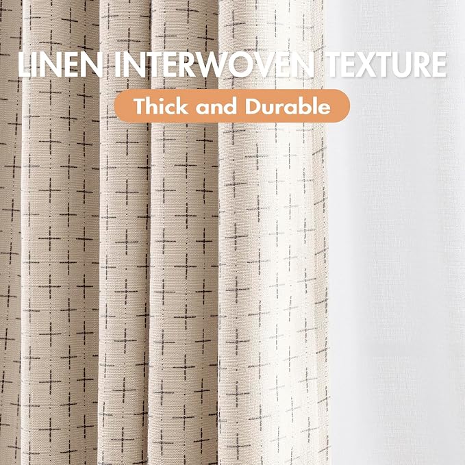 MIULEE 100% Blackout Decorative Linen Curtains - Image 2
