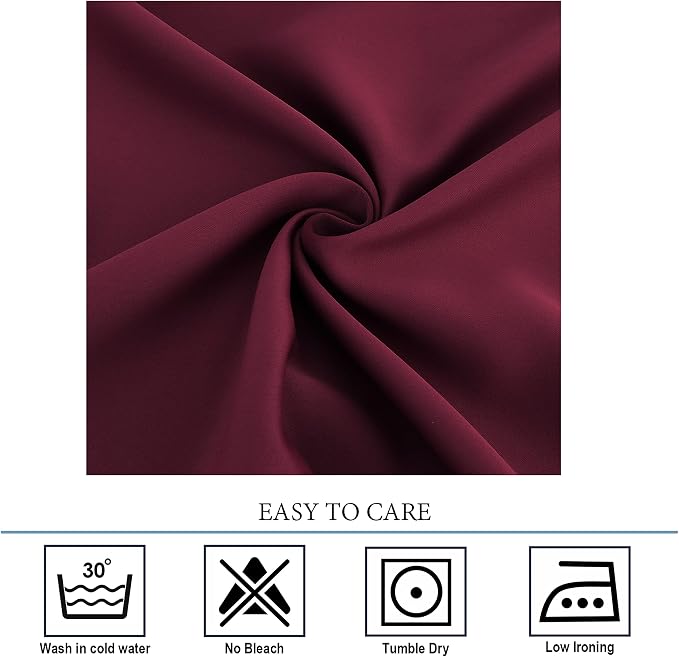 Diraysid Burgundy Red Grommet Blackout Curtains - Image 4