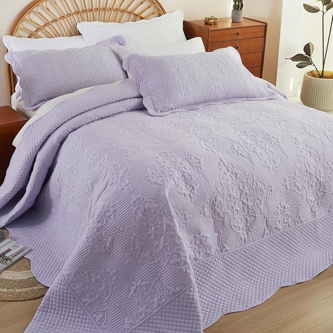 EVENHUG Oversized King Bedspreads California King Quilt Set - Image 3