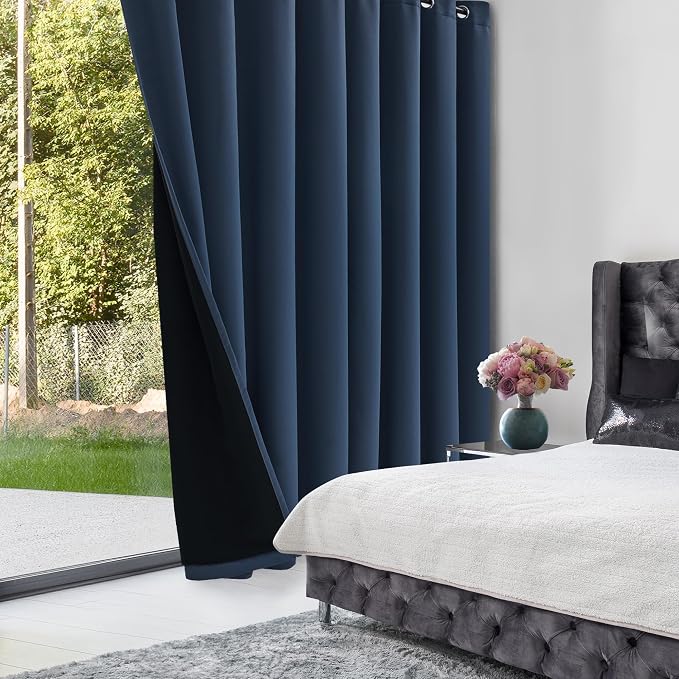 Deconovo 100% Blackout Curtains, Thermal Insulated Window Drapes, Noise - Image 2