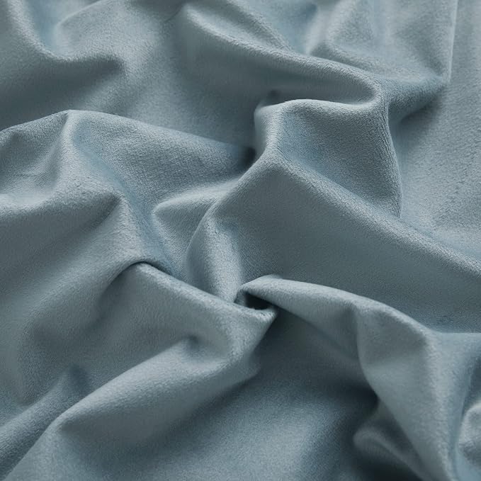 RYB HOME Stone Blue Velvet Curtains - Image 5