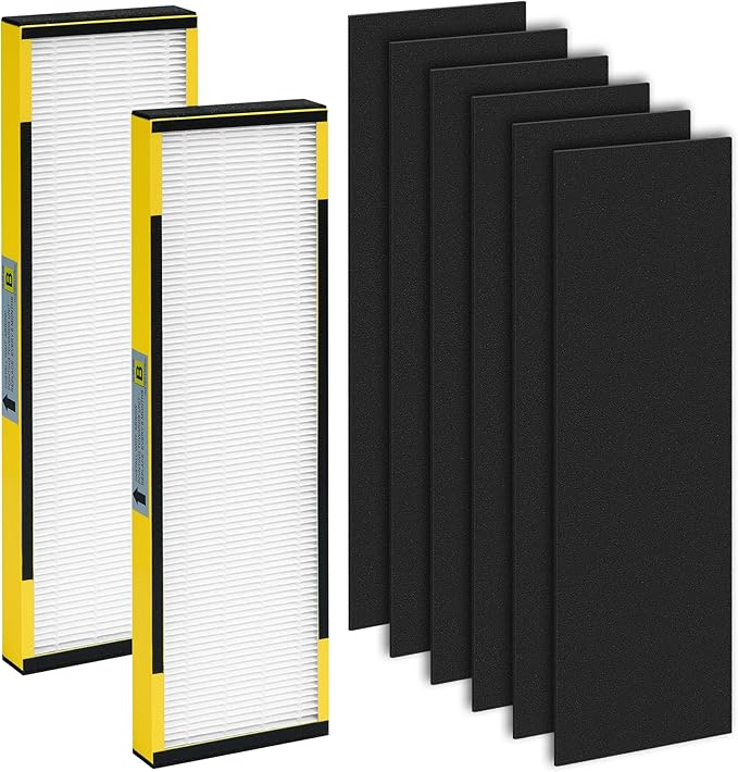 2 Pack FLT4825 HEPA Filter B Replacement for G-Guardian,Compatible with FLT4825 AC4825 AC4300 AC4800 AC4900 AC4850 AP2200CA AP2800CA, Air Purifiers,2 True H13 HEPA Filters + 6 Carbon Pre-Filters