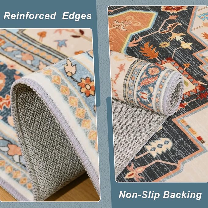Macgace Washable Vintage Area Rug - Image 5