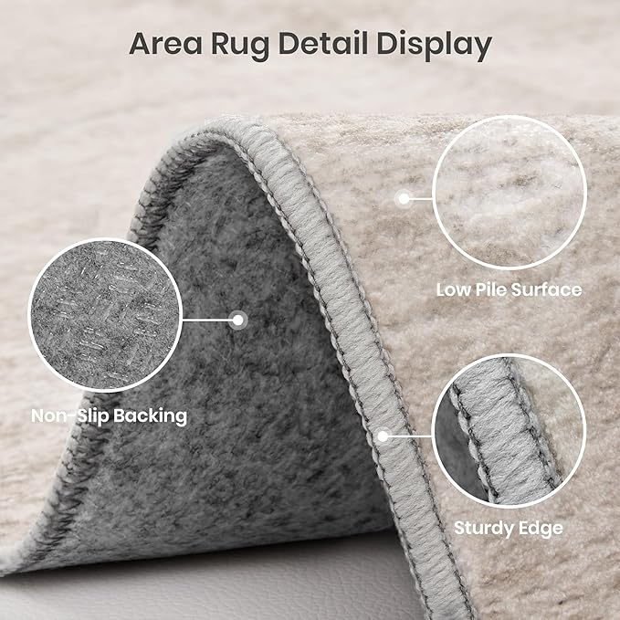 Washable Rugs 5x7, Non Slip Large Area Rugs - Image 4
