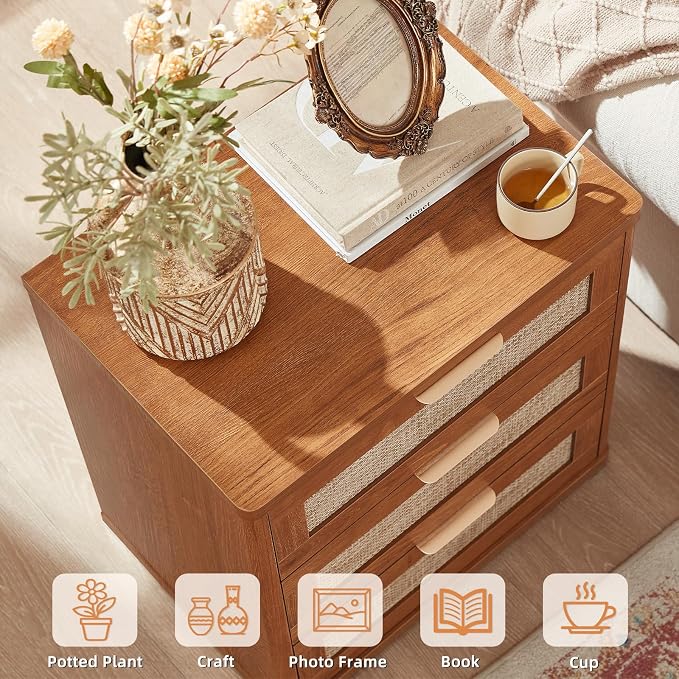LEYAOYAO Rattan 23" Nightstands Set of 2 - Image 8