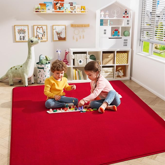 5x5 Square Area Rugs for Bedroom Living Room, Modern Non Slip Minimalist Carpet - Image 4